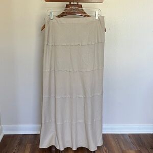Dress Barn Beige Tiered A-Line Skirt